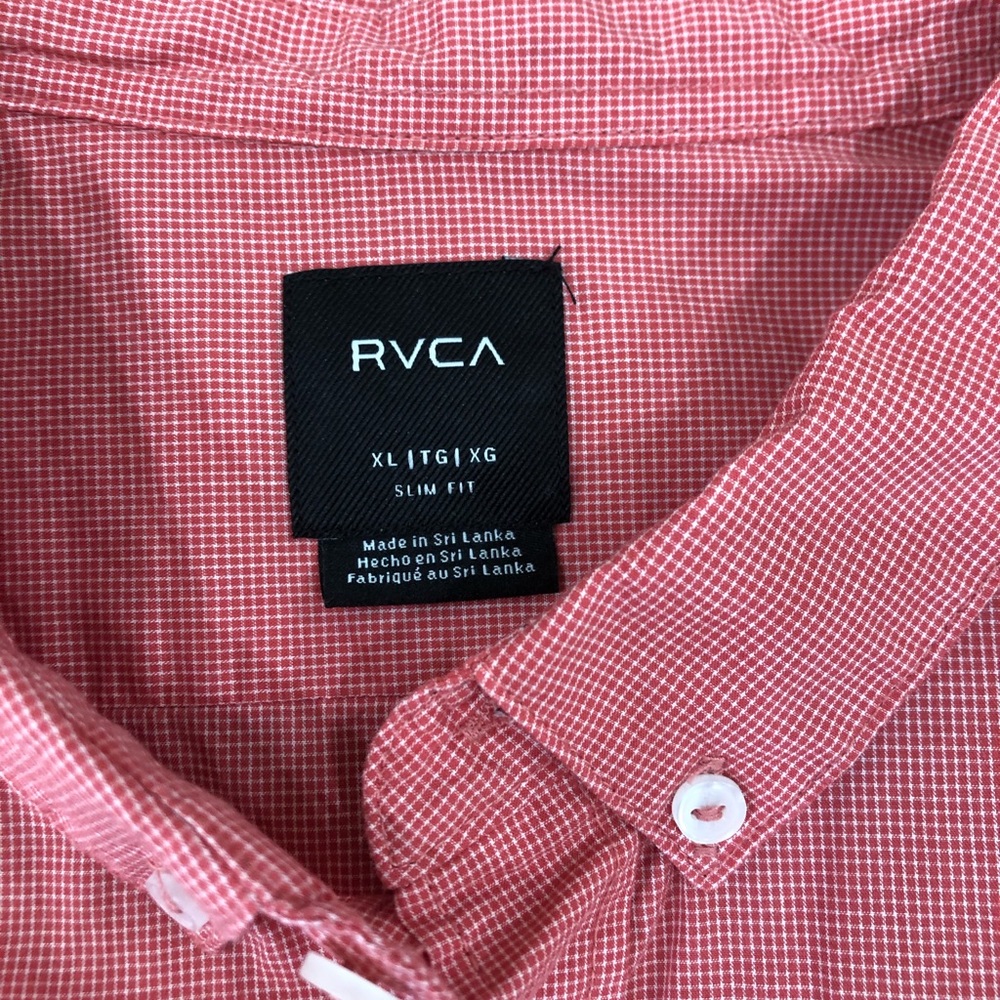 EUC RVCA Small Check Button Up - Picture 2 of 2